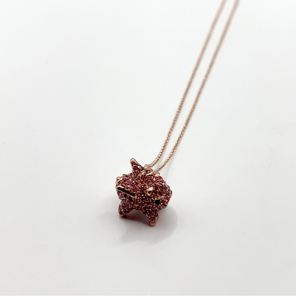 KS848-Kate Spade pave flying pig necklace - Picture 2 of 4